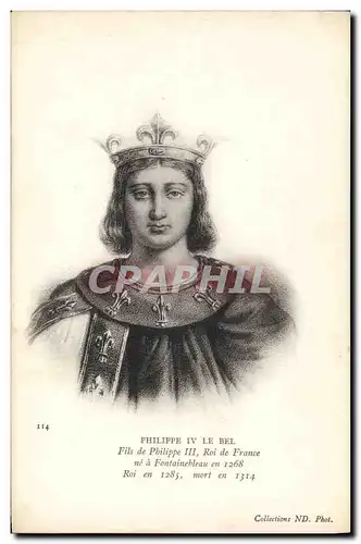 Cartes postales Philippe IV le Bel Roi de France