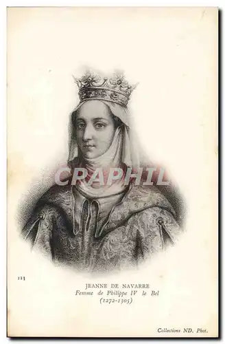 Cartes postales Jeanne de Navarre Femme de Philippe IV le Bel Roi de France