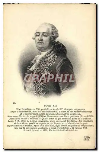 Cartes postales Louis XVI Roi de France