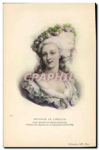 Cartes postales Princesse de Lamballe