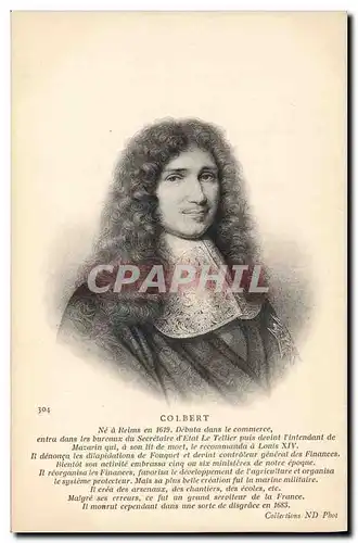 Cartes postales Colbert Intendant de Mazarin