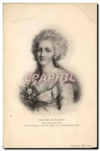 Ansichtskarte AK Madame Elisabeth Soeur de Louis XVI