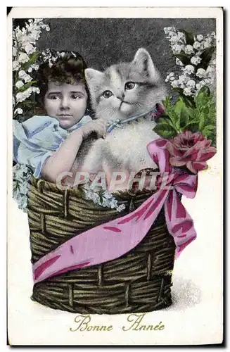 Cartes postales Chat chats Chaton Enfant