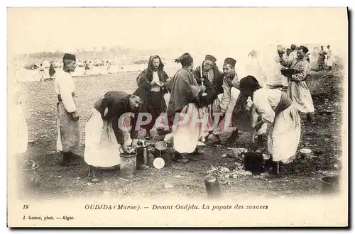 Cartes postales Militaria Oudjda Maroc Devant Oudjda La popote des Zouaves