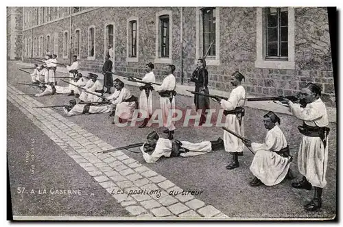 Cartes postales Militaria a la caserne Les positions du tireur