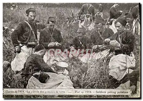 Cartes postales Militaria La corvee de pommes de terre