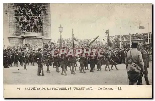 Ansichtskarte AK Militaria Les fetes de la Victoire 14 Juillet 1919 Les zouaves