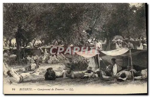 Cartes postales Militaria Bizerte Tunisie Campement de zouaves