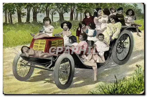 Cartes postales Fantaisie Enfant Bebe Automobile