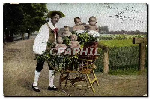 Cartes postales Fantaisie Enfant Bebe Homme Jardinier