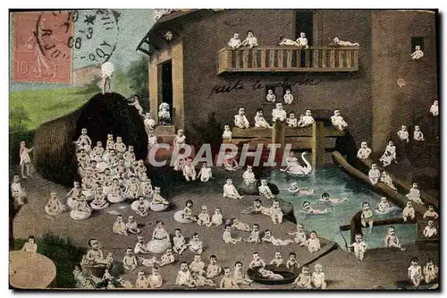 Cartes postales Fantaisie Enfant Bebe Cygne