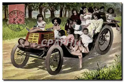 Cartes postales Fantaisie Enfant Bebe Automobile