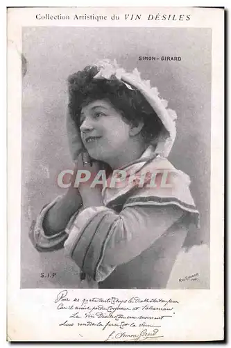 Cartes postales Fantaisie Femme Simon Girard Vin Desiles