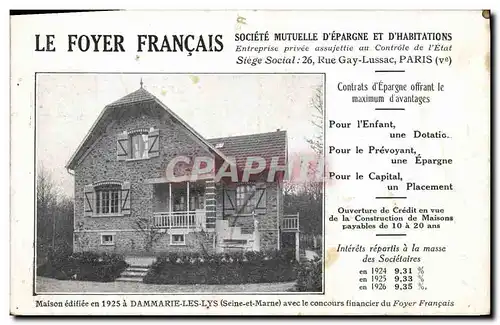 Cartes postales Assurance Le Foyer Francais Maison a Dammarie les Lys Foyer Francais