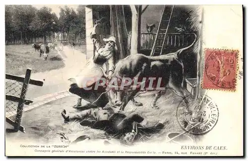 Cartes postales Assurance Environs de Caen Taureau La Zurich