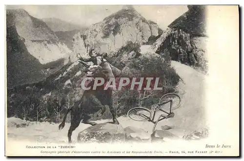 Cartes postales Assurance Dans le Jura Taureau La Zurich