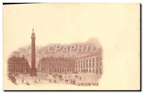 Cartes postales Assurance Paris Union Vie Place Vendome