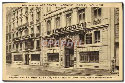 Cartes postales Assurance La Protectrice 45 47 rue de Chateaudun Paris