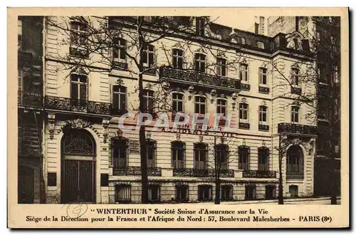 Cartes postales Assurance Winterthur 57 Boulevard Malesherbes Paris 8eme