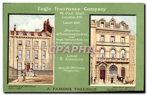 Cartes postales Assurance Eagle Insurance Company 79 Pall Mall London