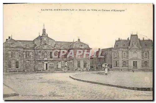 Cartes postales Banque Caisse d&#39Epargne Hotel de ville Sainte Menehould