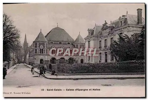 Cartes postales Banque Caisse d&#39Epargne et Halles Saint Calais