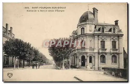 Ansichtskarte AK Banque Saint Pourcain sur Sioule Avenue de la Gare et Caisse d&#39Epargne