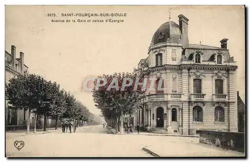 Cartes postales Banque Saint Pourcain sur Sioule Avenue de la Gare et Caisse d&#39Epargne