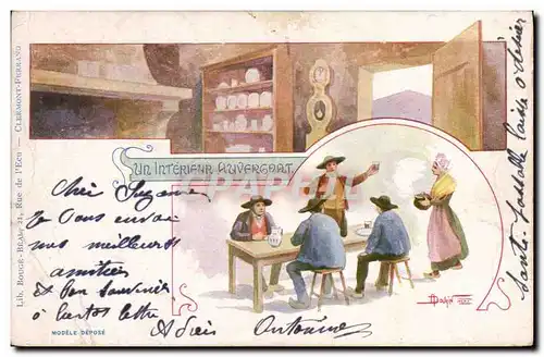Cartes postales Folklore Un interieur Auvergnat