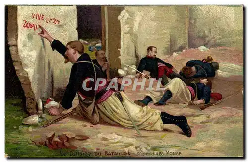 Cartes postales Militaria Zouaves Le dernier du bataillon Jules Monge