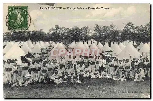 Cartes postales Militaria La Valbonne Vue generale des tentes des zouaves