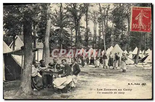 Cartes postales Militaria Les zouaves au camp Un ensemble du camp