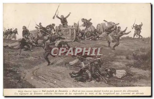 Cartes postales Militaria Bel exploit des zouaves