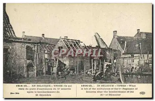 Cartes postales Militaria Ypres Poste d&#39ambulance du 1er zouaves