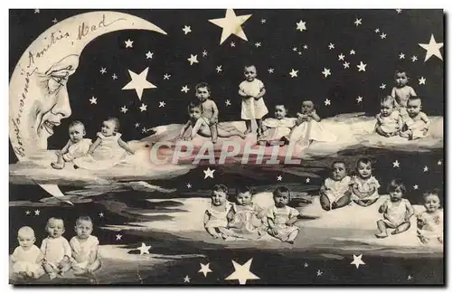 Cartes postales Fantaisie Enfant Bebe Lune