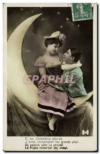 Cartes postales Fantaisie Femme Lune