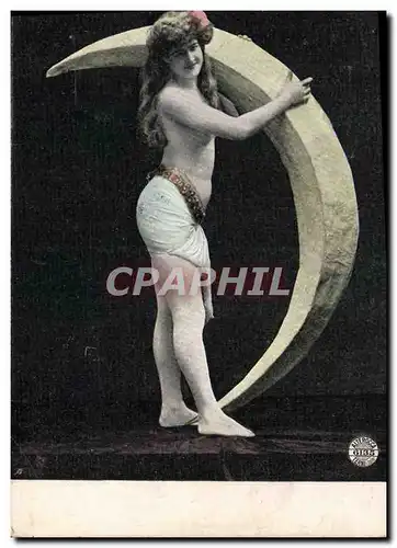 Cartes postales Fantaisie Femme Lune