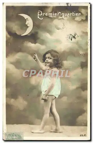 Cartes postales Fantaisie Enfant Lune Premier Quartier