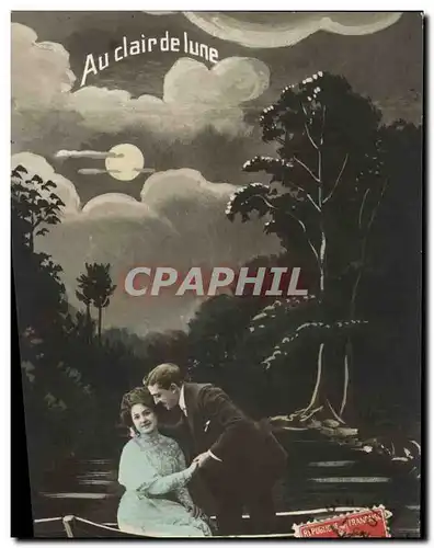 Cartes postales Fantaisie Femme Au clair de lune