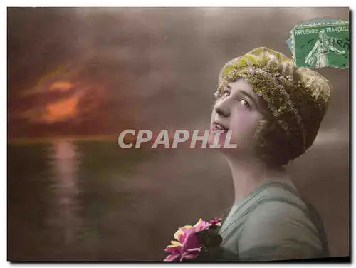 Cartes postales Fantaisie Femme Lune