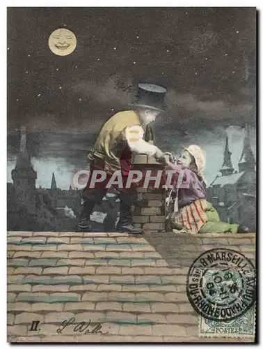 Cartes postales Fantaisie Enfants Lune