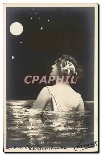 Cartes postales Fantaisie Femme Lune Les ondines