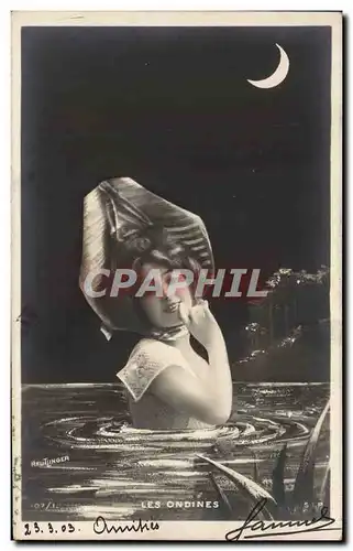 Cartes postales Fantaisie Femme Lune Les ondines