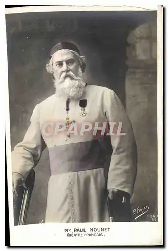 Cartes postales Fantaisie Femme Theatre Mr Paul Mounet Theatre Francais Medaille