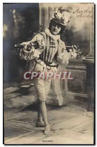 Cartes postales Fantaisie Femme Theatre Saunoy