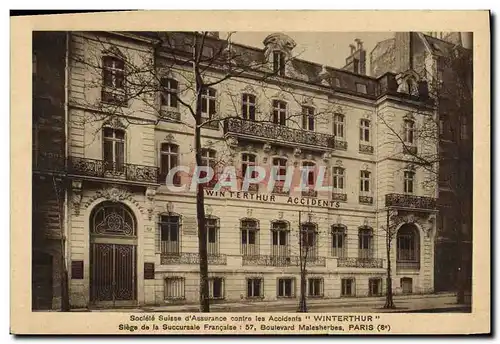 Cartes postales Assurance Winterthur 57 Boulevard Malesherbes Paris 8eme