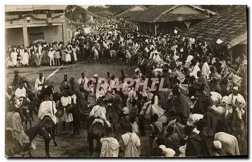 CARTE PHOTO Negre Homme Noir Danse Chevaux