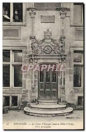 Cartes postales Banque Tonnerre Caisse d&#39Epargne Ancien Hotel d&#39Uzes Porte principale