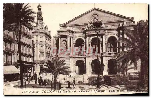 Ansichtskarte AK Banque Toulon Le theatre et la Caisse d&#39Epargne