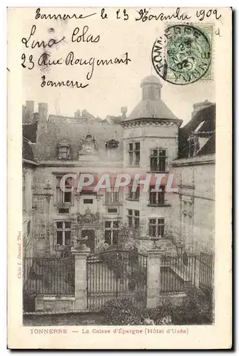 Cartes postales Banque Tonnerre Caisse d&#39Epargne Hotel d&#39Uzes